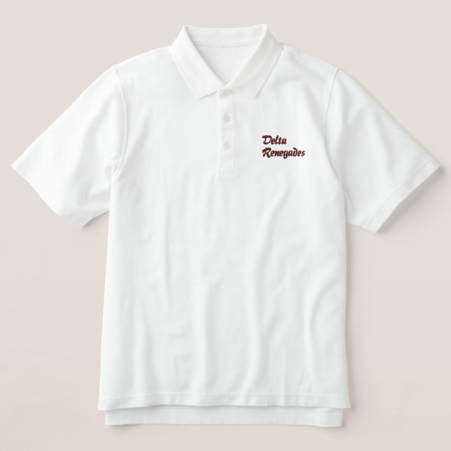 Delta Men's White Polo (Design Vorderseite)