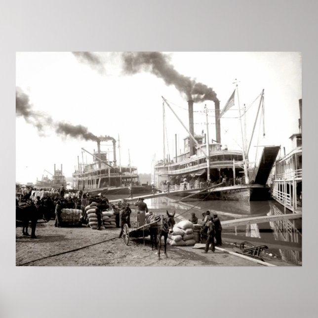 Delta Queen-Flussboot wird beladen New Orleans  Poster (Vorne)