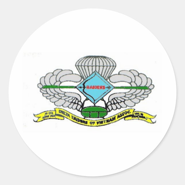 DELTA RAIDERS RUNDER AUFKLEBER (Vorderseite)