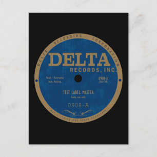 Delta Records Label Postkarte