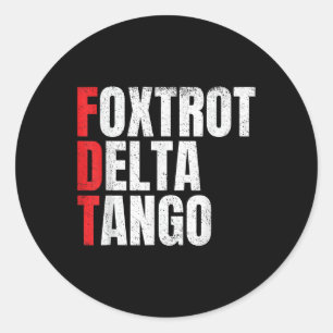 Delta Tangos Funny Foxtrots Delta Tangos Runder Aufkleber