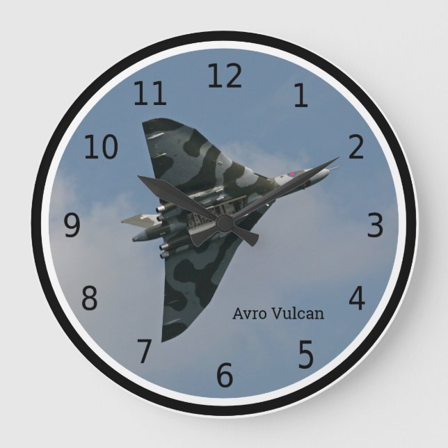 Delta Wing Bomber, Avro Vulcan, personalisierbar Große Wanduhr (Vorderseite)