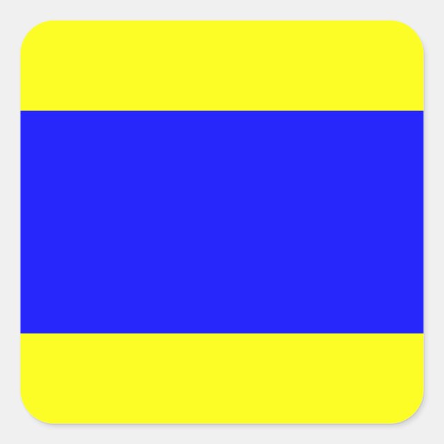 Delta Yellow Blue Quadratischer Aufkleber (Vorderseite)