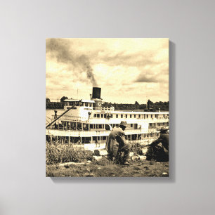 Deltaköniginsteamboat-Fluss Mississipi-Kunst Leinwanddruck