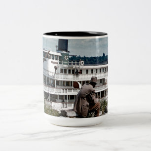 Deltaköniginsteamboat-Fluss Mississipi-Kunst Zweifarbige Tasse