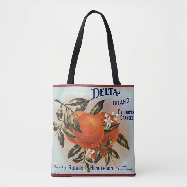 Deltamarken-Orangen-Zitrusfrucht-Kisten-Aufkleber Tasche (Vorderseite)