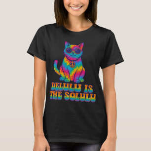 DELULU IST DER SOLULU Krawatte Dye Hippie Cat T -  T-Shirt