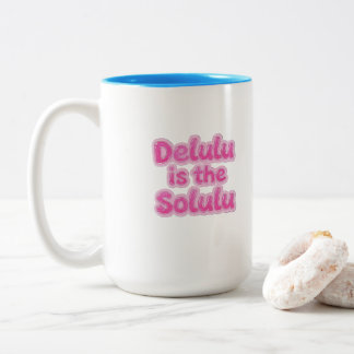 Delulu ist der Solulu Rosa Glitzer-Mug | Lustiger Zweifarbige Tasse