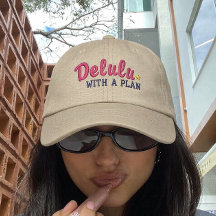 Delulu mit einem lustigen bestickten Baseballcap