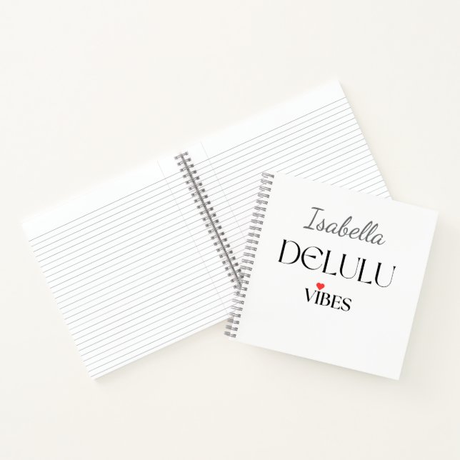 Delulu Vibes, Funny Aesthetic Quote Gift Notizbuch (Innenseite)