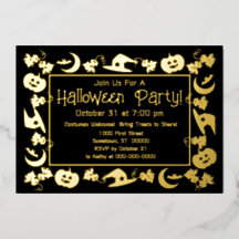 Delux-Folie- und schwarze Halloween-Party-Einladun