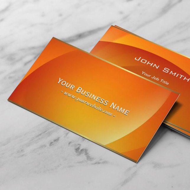 Deluxe Abstrakt Orange Background Business Card Visitenkarte (Von Creator hochgeladen)