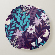 Deluxe B&B Floral Elegance Round Coussin