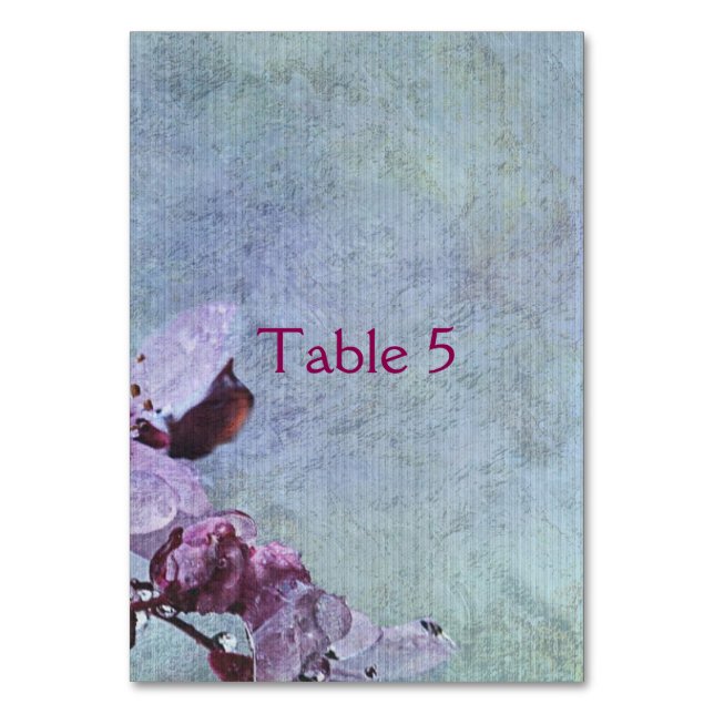 Deluxe Blue und Lila Classic Floral Tischnummer (Vorderseite)
