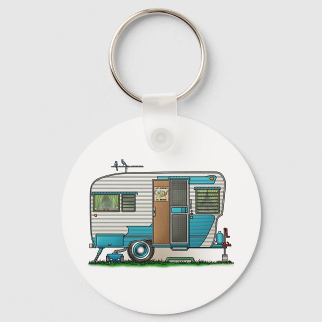 Deluxe Camper Trailer Schlüsselanhänger (Vorderseite)
