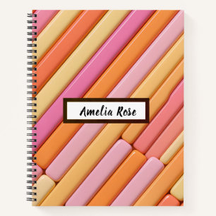 Deluxe Custom Pastel Geometric Notebook - Abstrakt Notizbuch
