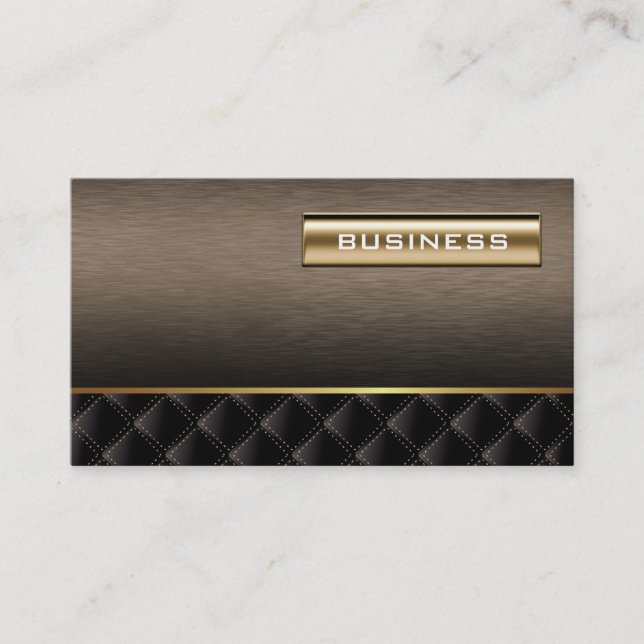 Deluxe Gold & Dark Wood Carte de visite (Devant)