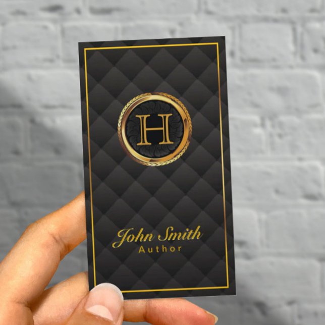Deluxe Gold Monogram Author Business Card Visitenkarte (Von Creator hochgeladen)