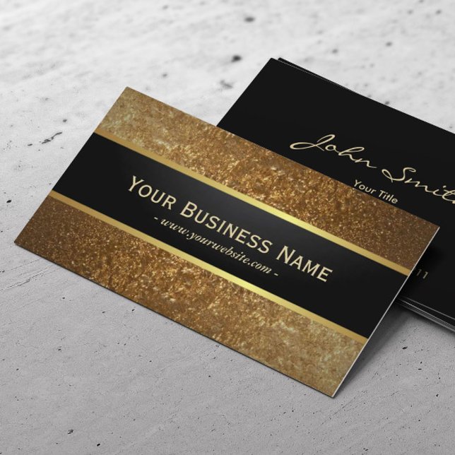 Deluxe Golden Glitzer Dark Metallic Business Card Visitenkarte (Von Creator hochgeladen)