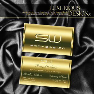 Deluxe Golden Shimmery Optics und Monogram Elegant Visitenkarte