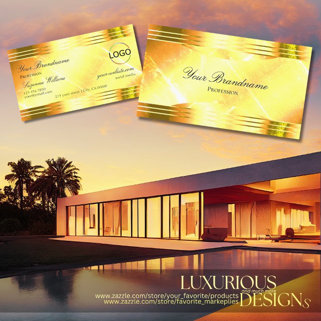Deluxe goldgelbe goldgelbe Grenzen und Logo Noble Visitenkarte (Von Creator hochgeladen)