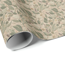 Deluxe-Salbei-Vintage-Blumenmuster Geschenkpapier