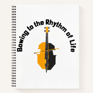 Dem Rhythmus des Lebens Cello beugen Notizbuch