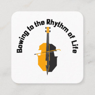 Dem Rhythmus des Lebens Cello beugen Quadratische Visitenkarte