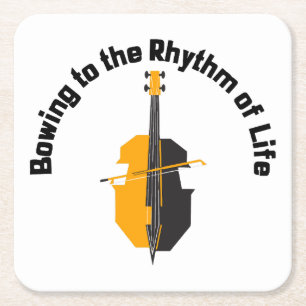 Dem Rhythmus des Lebens Cello beugen Rechteckiger Pappuntersetzer