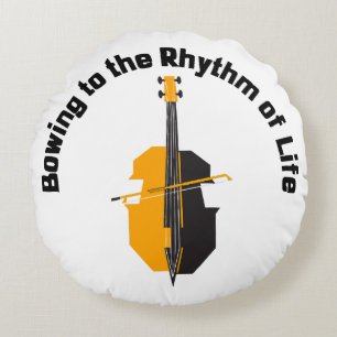 Dem Rhythmus des Lebens Cello beugen Rundes Kissen
