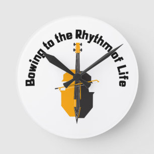 Dem Rhythmus des Lebens zuneigen Cello Runde Wanduhr