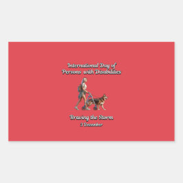 Dem Sturm trotzen. Menschen mit Behinderungen Rechteckiger Aufkleber