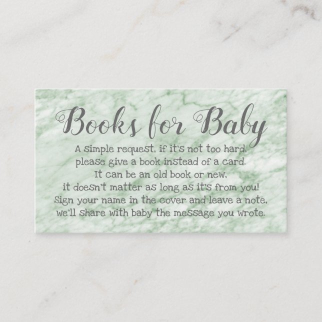 Demande de Baby shower Poème vert Invitation (Devant)