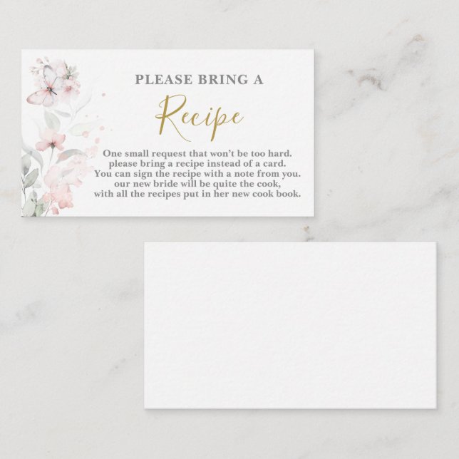 Demande de carte de Fête des mariées papillon (Devant / Derrière)