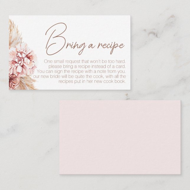 Demande de carte de recette de Fête des mariées Bo (Devant / Derrière)