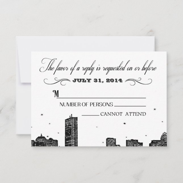 Demande de correspondance de carte RSVP Boston Sky (Devant)