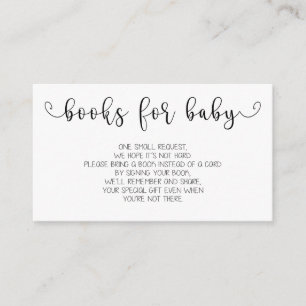 Demande de livres   Baby shower Invitation Inserti