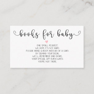 Demande de livres   Baby shower Invitation Inserti