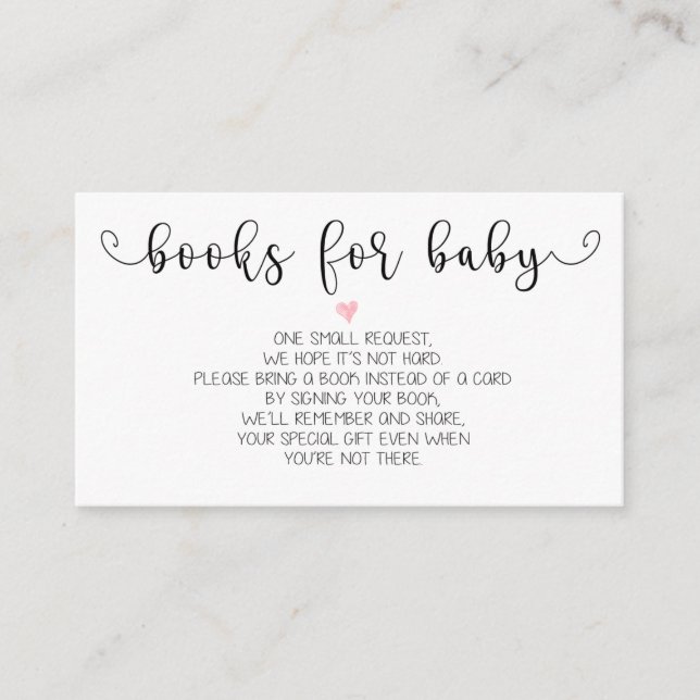 Demande de livres | Baby shower Invitation Inserti (Devant)