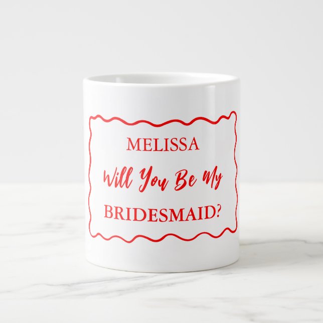 Demande Demoiselle d'Honneur Rétro Vague Tasse 20o (Devant)