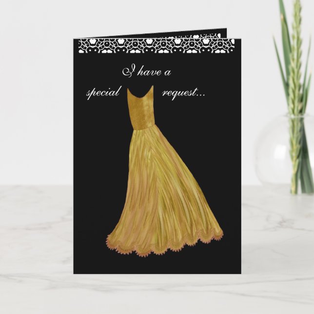 DEMANDE SPÉCIALE - Faire-part de mariage GOLD Gown (Devant)