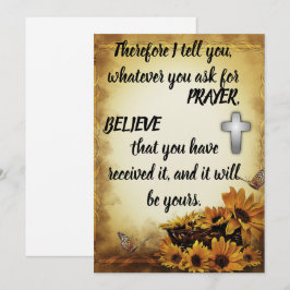 Demander dans l'écriture de prière Carte de voeux