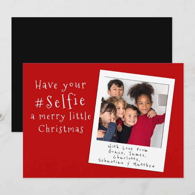 Demandez à votre selfie une joyeuse petite carte d (Devant / Derrière)