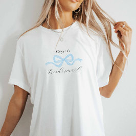 Demare Light Blue Bow Bridesmaid Vorschlag T-Shirt
