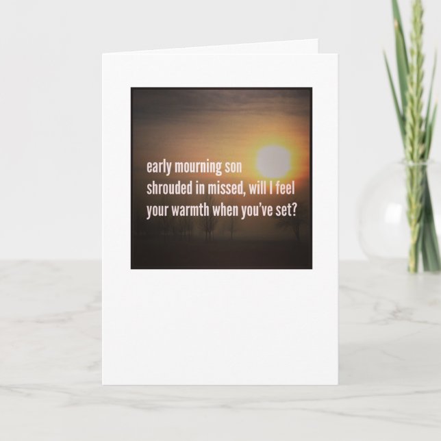 Dementia Journeys Haiku Card - Frühmorgens Karte (Vorderseite)