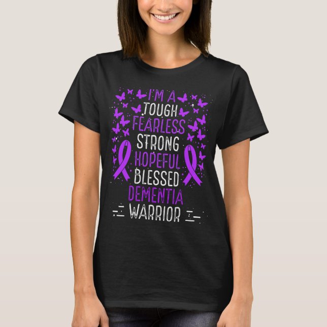 Demenz Bewusstsein Ribbon Alzheimers Krieger T-Shirt (Vorderseite)