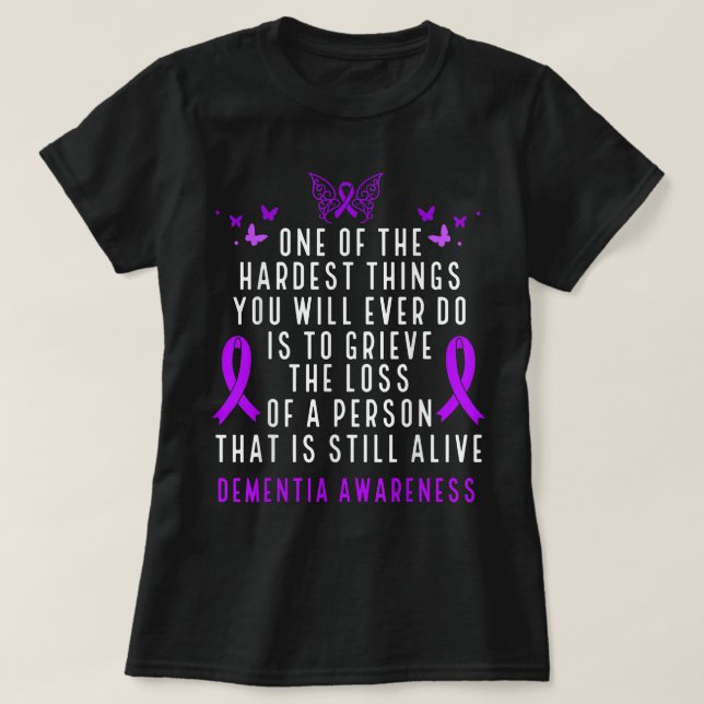 Demenz Bewusstseinsmonat Schmetterlingskrieger Alz T-Shirt (Design vorne)