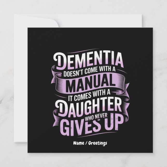 Demenz kommt nicht mit manueller Alzheimer-Behandl Einladung (Vorderseite)