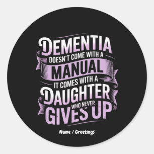 Demenz kommt nicht mit manueller Alzheimer-Behandl Runder Aufkleber