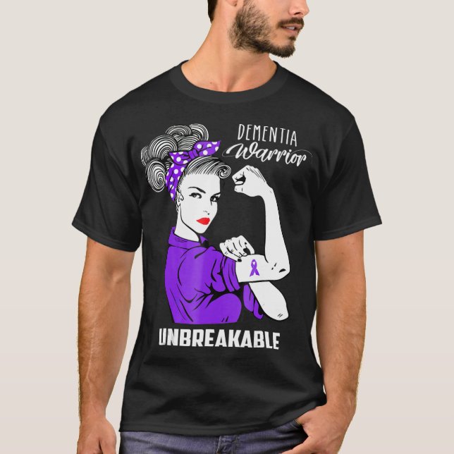 Demenz Krieger-unzerbrechliche Demenz Bewusstsein T-Shirt (Vorderseite)